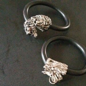 Man dragon bracelet and a lion bracelet